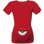 Tričko s potiskem Pokeball pokemon těhotenské tričko dámské Červená – Zboží Mobilmania