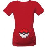 Tričko s potiskem Pokeball pokemon těhotenské tričko dámské červená – Zboží Dáma