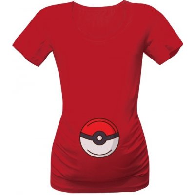 Tričko s potiskem Pokeball pokemon těhotenské tričko dámské Červená