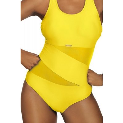 Self dámské jednodílné plavky S36-21 Fashion sport žlutá