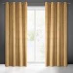 Dekorační vzorovaný velvet závěs s kroužky JULIE žlutá / mustard 140x250 cm (cena za 1 kus) MyBestHome – Sleviste.cz