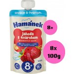 Hamánek kapsička Jahoda jablko s tvarohem 100 g – Zboží Dáma