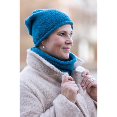 Italy fashion ZIMNÍ SET čepice a nákrčník PASTEL Petrolejová – Hledejceny.cz