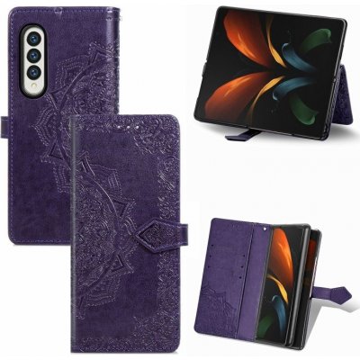 Pouzdro Embossing Pattern Mandala Flower Samsung Galaxy Z Fold 3 fialové – Zbozi.Blesk.cz