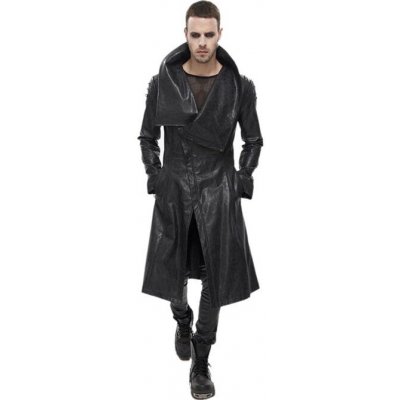 Devil Fashion Villain Blues Punk Faux Leather Trench Coat – Zboží Dáma