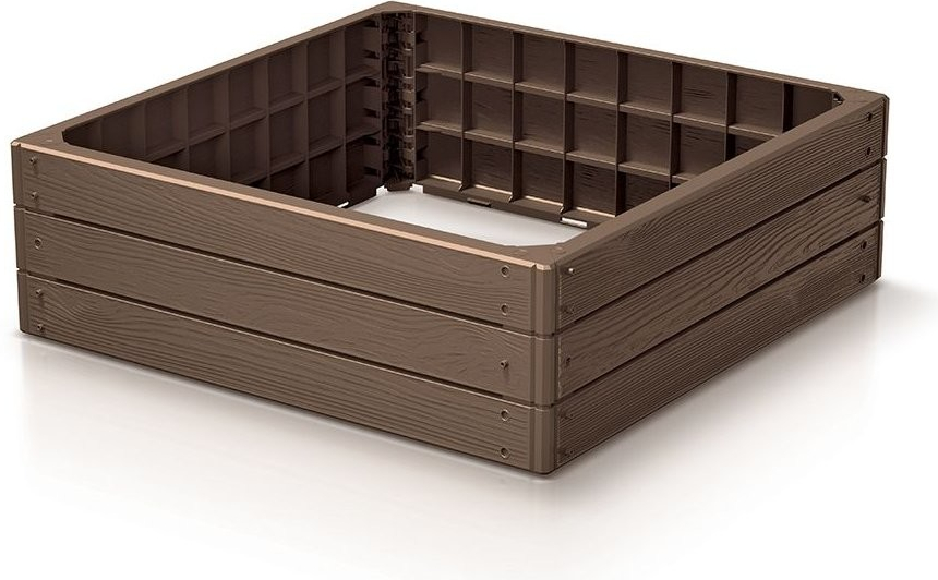 PROSPERPLAST Vyvýšený záhon BASE WOODY rustikální cihlový 75,6cm