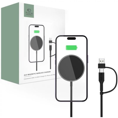 Tech-Protect QI15W-A25 MAGNETIC MAGSAFE WIRELESS CHARGER černá – Sleviste.cz