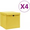 Úložný box Nabytek XL Úložné boxy s víky 4 ks 28 x 28 x 28 cm žluté