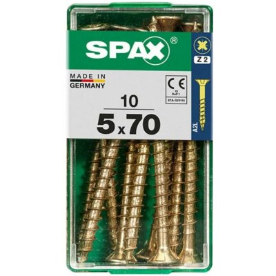 Spax Uni vrut zápust.hlava PZ/Z2 4CUT částečný závit Yellox 5 x 70 mm 10 ks – Hledejceny.cz