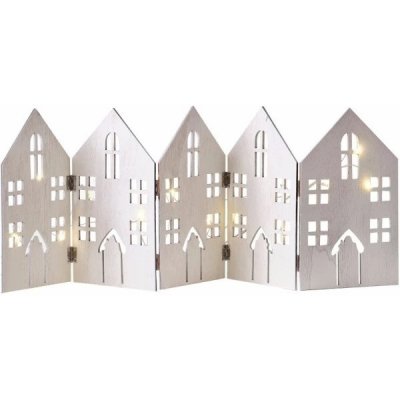Ginger Ray Dekorace dřevěná Domečky skládací se světýlky 64 x 20 cm – Zboží Mobilmania