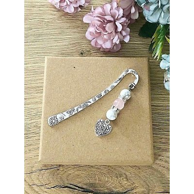 Záložka s minerály RŮŽENÍN a HOWLIT – Zboží Dáma