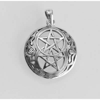 Peter Stone Jewerly Stříbrný amulet, přívěsek Dvojitý Pentagram 250570