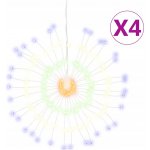 zahrada-XL Vánoční hvězdicová světla 4 ks 140 vícebarevných LED diod 17 cm – Hledejceny.cz