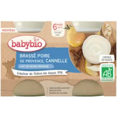 BABYBIO kravské mléko-hruška-skořice 6m+ 2x130g – Zboží Mobilmania