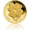 Česká mincovna Zlatá čtvrtuncová medaile Čtyřlístek pro štěstí 7,78 g