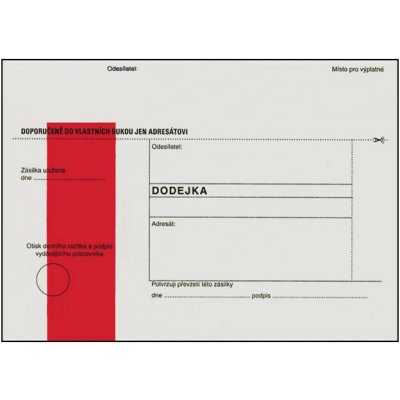 Krpa Obálky B6 s dodejkou - s červeným pruhem / 1000 ks 33540 – Zboží Živě