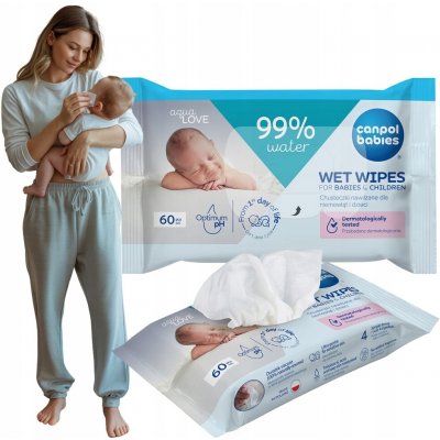 Canpol babies Dětské vlhčené ubrousky 99% vody 60 ks – Zboží Dáma
