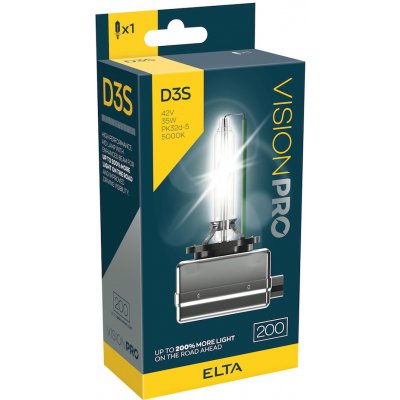 Elta xenon. výbojka D3S 85V 35W Pk32d-5 +200% VisionPro – Sleviste.cz