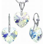 Stříbrná souprava Srdce Crystal AB Swarovski Elements LSW017S – Zboží Mobilmania