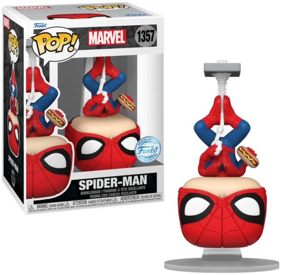 Funko Pop! 1357 Marvel SpiderMan w Hot Dog upside down