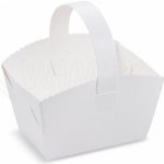 Svatební košíčky (PAP) s ouškem bílý 10 x 8 x 6 cm [50 ks] – Zboží Dáma
