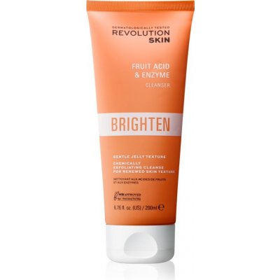 Revolution Skincare Brighten Fruit Acid & Enzyme rozjasňující čisticí gel s AHA kyselinami 200 ml – Zboží Mobilmania