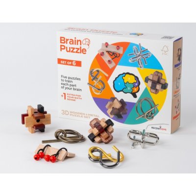 RECENT TOYS Brain Puzzle sada 6 hlavolamů – Sleviste.cz