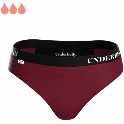 Underbelly Univers G2 Menstruační kalhotky bordó černá z polyamidu Pro střední až silnější menstruaci