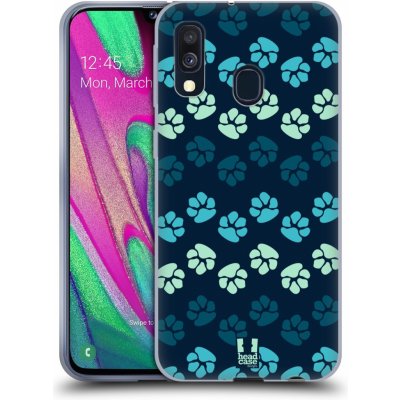 Pouzdro Head Case Samsung Galaxy A40 TLAPKY MODRÉ – Zboží Mobilmania