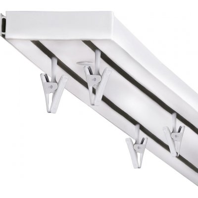 KLIK Záclonová kolejnice dvouřadá, 210 cm, PVC, bílá – Sleviste.cz