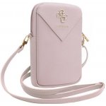 Guess PU Grained 4G Metal Logo Taška na Telefon se Zipem Pink – Zboží Živě