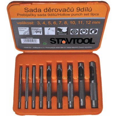 Sada děrovačů 9dílů, box – HobbyKompas.cz