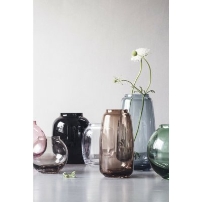 Lingby Porcelaen Skleněná foukaná váza Lingby 1302 smoke brown H17,5 – Hledejceny.cz