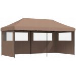 vidaXL 4004948 Skládací party stan pop-up béžový 580 x 292 x 315 cm béžová - Hnědá / se 3 bočnicemi – Hledejceny.cz