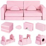 ECOTOYS Dětská modulární pohovka DIY 8 dílů růžová – Sleviste.cz