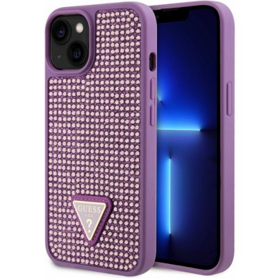 Guess Rhinestones Triangle Metal Logo iPhone 13 Purple – Zboží Mobilmania