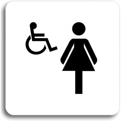 Accept Piktogram "WC ženy, invalidé" (80 × 80 mm) (bílá tabulka - černý tisk bez rámečku) – Zboží Mobilmania