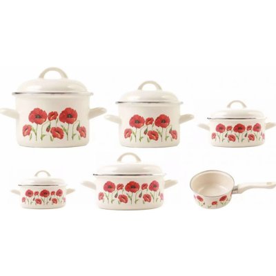 Metalac Sada smaltovaného nádobí MÁK 6 ks – Zboží Dáma