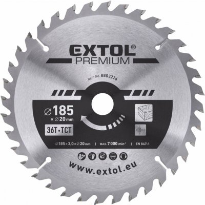 Kotouč pilový s SK plátky, ⌀185x3,0x20mm, 36T EXTOL PREMIUM – Hledejceny.cz