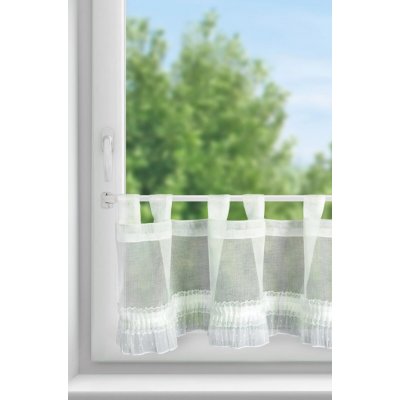 EUROFIRANY KRÁTKÁ ZÁCLONA NA POUTKÁCH MARY 30X150 CM BÍLÁ – Hledejceny.cz