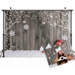 VINYLOVÉ FOTOGRAFICKÉ POZADÍ 240x180cm VÁNOČNÍ HNĚDÉ DŘEVO BAŇKY – Zboží Živě