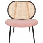 Zuiver lounge Spike růžové s ratanovým opěradlem – Sleviste.cz