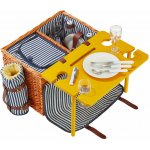 Arôme Piknikový koš pro 4 osoby Zelené pruhy, 48 x 33 x 25 cm – Zboží Dáma
