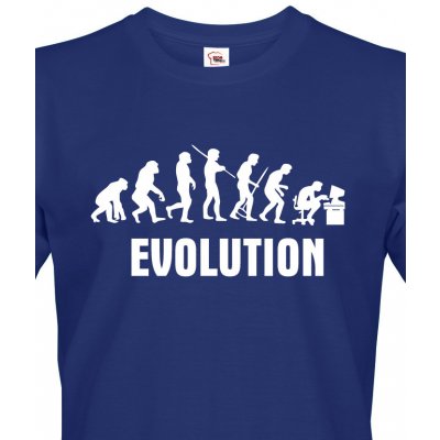 Bezvatriko.cz pánské tričko Evoluce IT modrá – Zboží Dáma