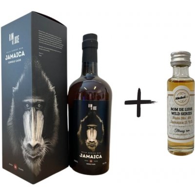Rom De Luxe Wild Series Rum No. 49 Jamaica 11y 2012 0,7l 61,9% + miniatura (holá láhev)