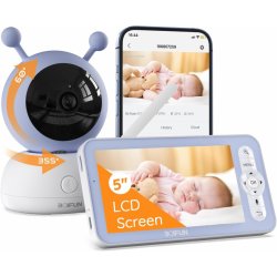 Boifun 5" dětská chůvička s kamerou PTZ 1080P, sledování teploty a vlhkosti, mobilní aplikace