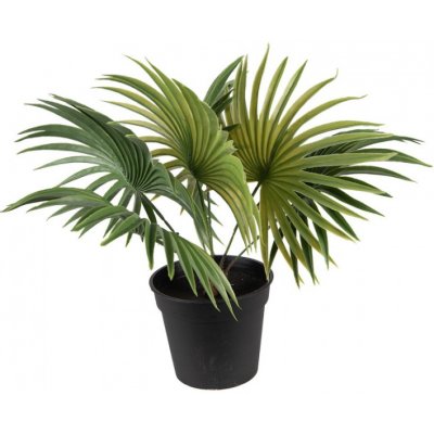 Dekorační zelená umělá rostlina palma – 43x40x33 cm