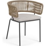 Kave Home Nadin Béžové pletené zahradní křeslo – Sleviste.cz