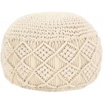 Petromila Ručně vyrobený sedací puf macramé 45 x 30 cm bavlna – Zboží Dáma