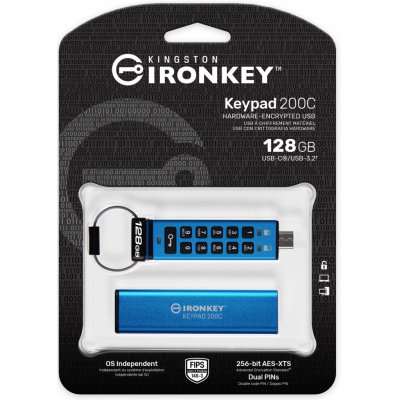 Kingston Ironkey Keypad 200C 128GB IKKP200C/128GB – Zboží Mobilmania